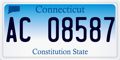 CT license plate AC08587