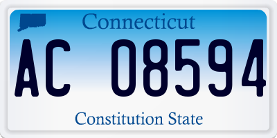 CT license plate AC08594