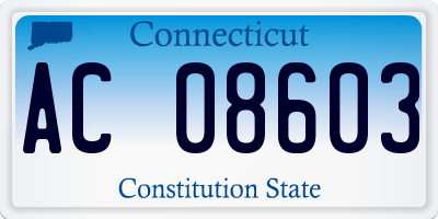 CT license plate AC08603