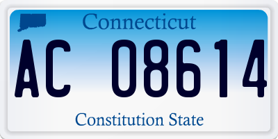 CT license plate AC08614