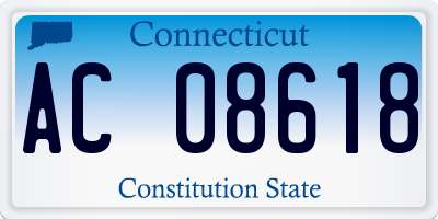 CT license plate AC08618