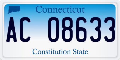 CT license plate AC08633