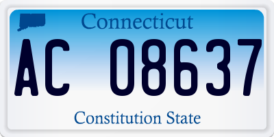 CT license plate AC08637