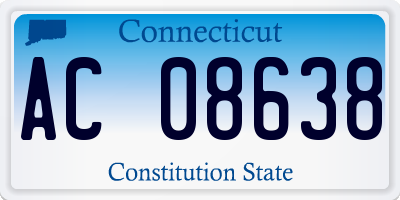 CT license plate AC08638