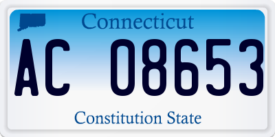 CT license plate AC08653