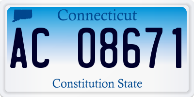 CT license plate AC08671