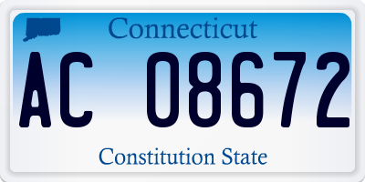 CT license plate AC08672