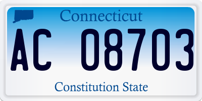 CT license plate AC08703