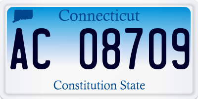 CT license plate AC08709