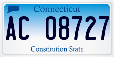 CT license plate AC08727