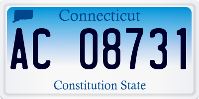 CT license plate AC08731