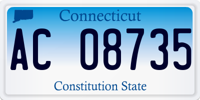CT license plate AC08735
