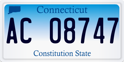 CT license plate AC08747