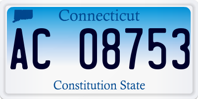 CT license plate AC08753