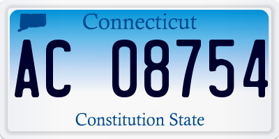 CT license plate AC08754