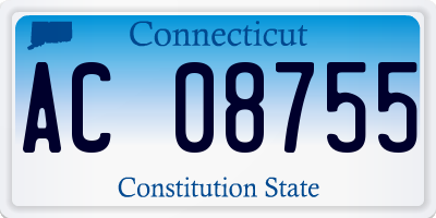 CT license plate AC08755