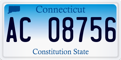 CT license plate AC08756