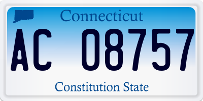 CT license plate AC08757