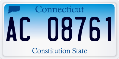 CT license plate AC08761