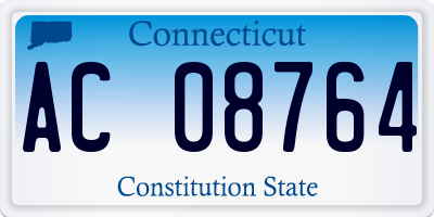 CT license plate AC08764