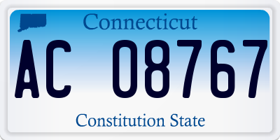 CT license plate AC08767