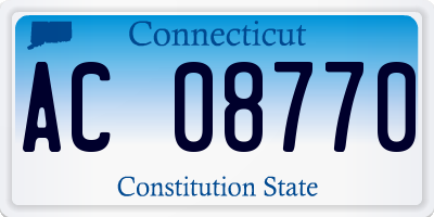 CT license plate AC08770