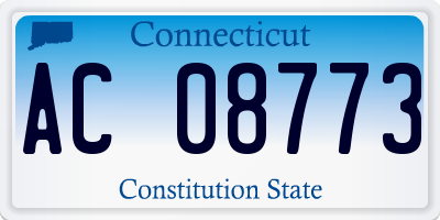 CT license plate AC08773