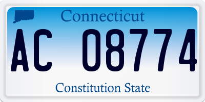 CT license plate AC08774