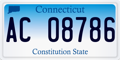 CT license plate AC08786