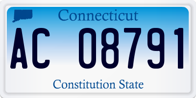 CT license plate AC08791