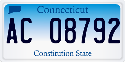 CT license plate AC08792