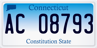 CT license plate AC08793