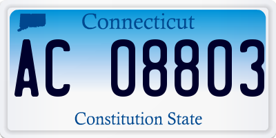 CT license plate AC08803