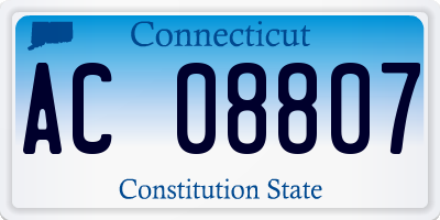 CT license plate AC08807