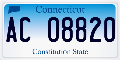 CT license plate AC08820