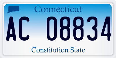 CT license plate AC08834