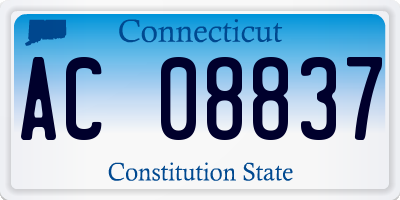 CT license plate AC08837