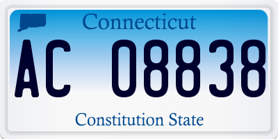 CT license plate AC08838