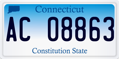 CT license plate AC08863