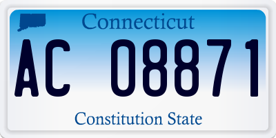 CT license plate AC08871