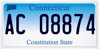 CT license plate AC08874