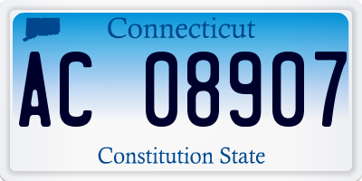 CT license plate AC08907