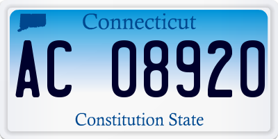CT license plate AC08920