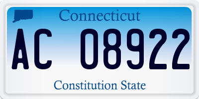 CT license plate AC08922