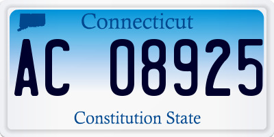 CT license plate AC08925