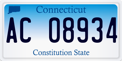 CT license plate AC08934