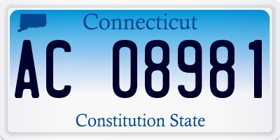 CT license plate AC08981