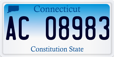 CT license plate AC08983