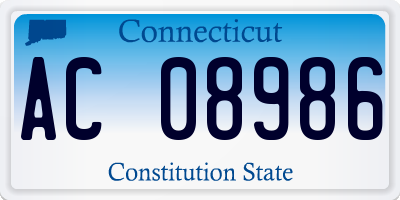 CT license plate AC08986