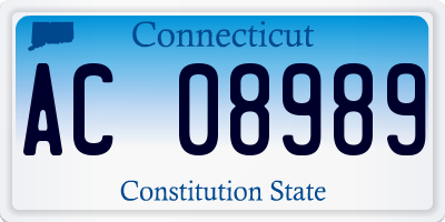 CT license plate AC08989